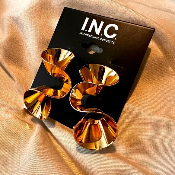 INC International Concepts Jewelry - INC Gold Fold Swirl Earrings NWT